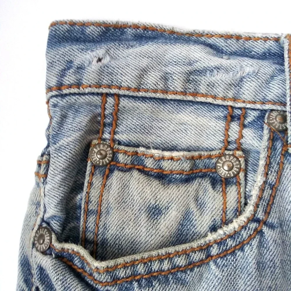 Aeropostale Distressed Driggs Slim Bootcut Mens Jeans Size 31/30 Light Blue - Picture 10 of 12